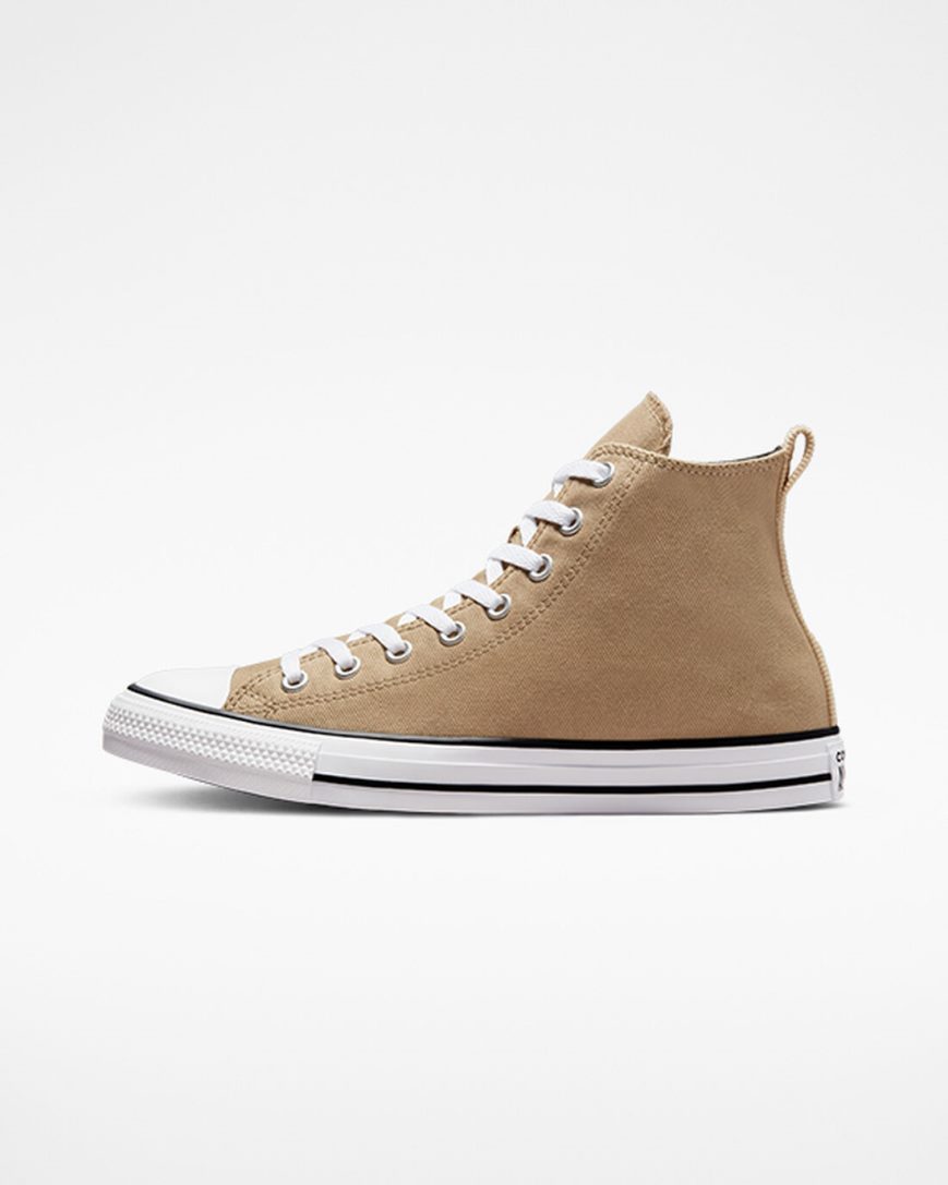 Tenis Converse Chuck Taylor All Star Woven Twill Cano Alto Masculino Caqui Pretas | PT D08973T